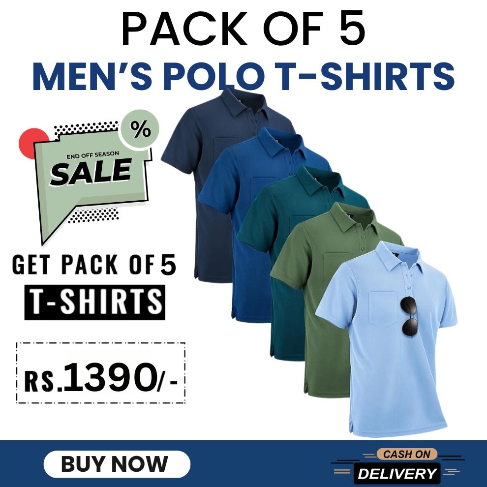 Pack Of 5 Men's Polo T-Shirts Combo - Combokart