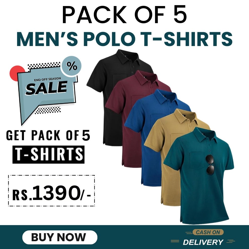 Pack Of 5 Men's Polo T-Shirts Combo - Combokart