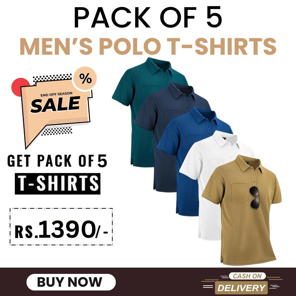 Pack Of 5 Men's Polo T-Shirts Combo - Combokart