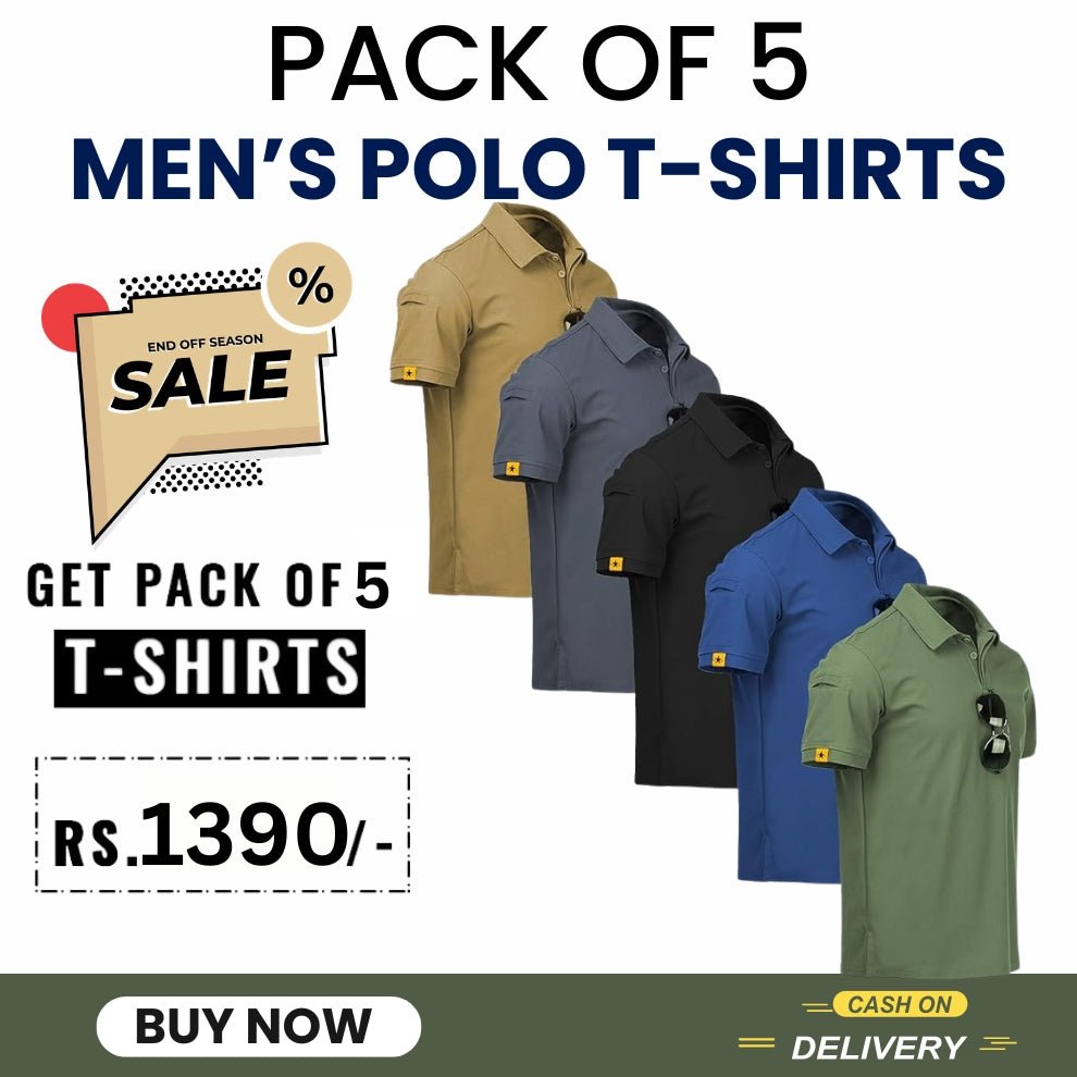 Pack Of 5 Men's Polo T-Shirts Combo - Combokart