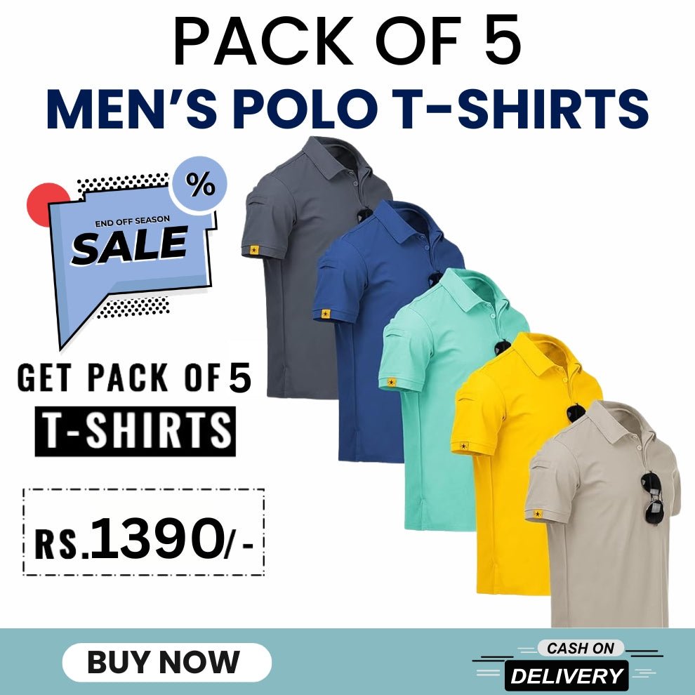 Pack Of 5 Men's Polo T-Shirts Combo - Combokart