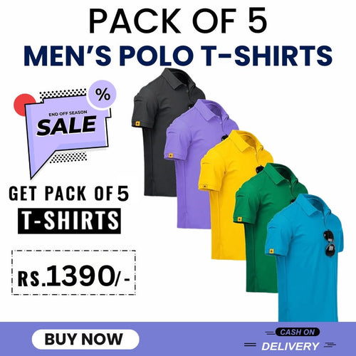 Pack Of 5 Men's Polo T-Shirts Combo - Combokart