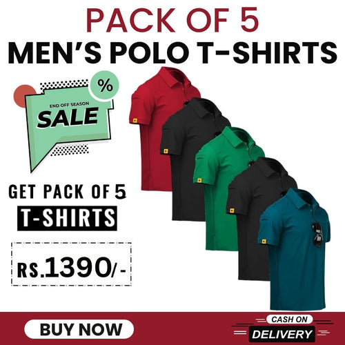 Pack Of 5 Men's Polo T-Shirts Combo - Combokart